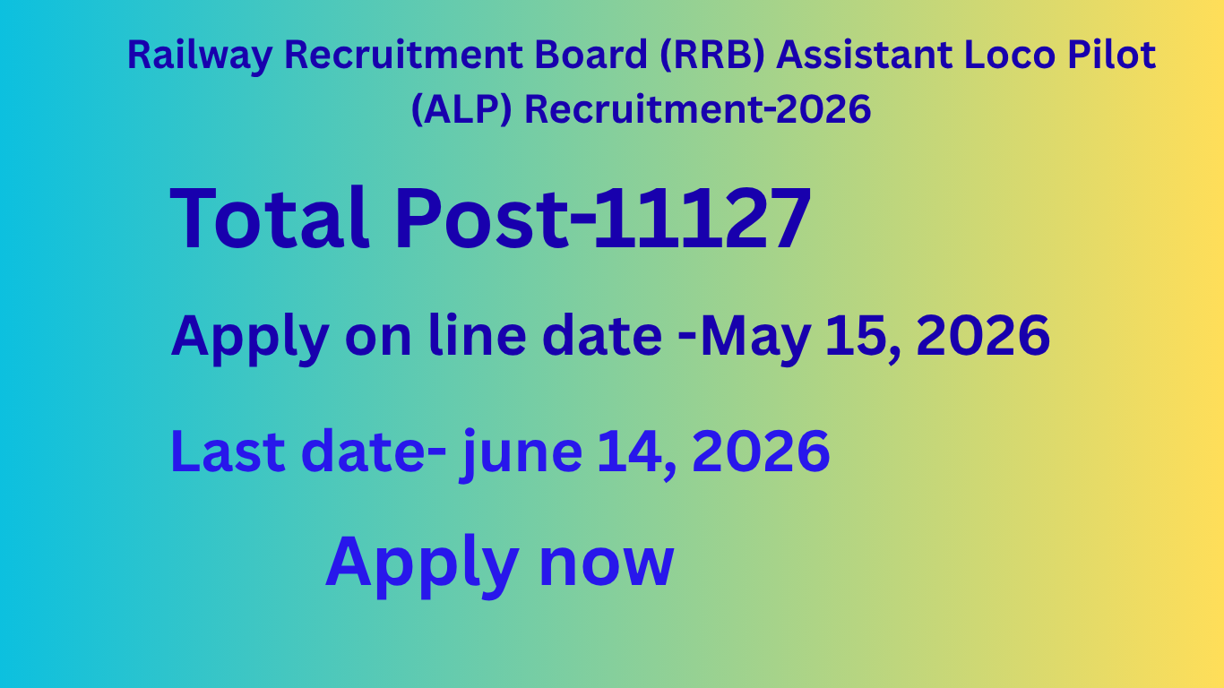 RRB Assistant Loco Pilot ALP Recruitment 2026 notification with 11127 posts and online application dates from 15 May to 14 June 2026.